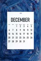 dezembro 2020 simples calendário em na moda clássico azul cor foto