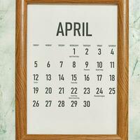 abril 2020 por mês calendário foto