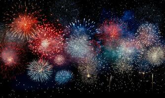 colorida fogos de artifício em Novo anos véspera. ai gerado. pró foto