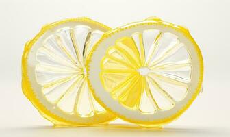 limão fatia com uma morfismo de vidro efeito. criada de ai foto