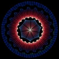 brilhando azul e vermelho abstrato mandala Estrela forma foto
