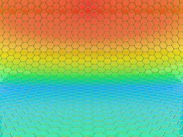 colorida arco Iris hexagonal curvado fundo foto