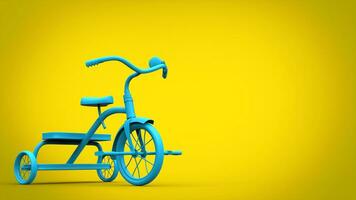 lindo brilhante azul triciclo foto