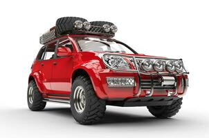 grande vermelho 4x4 suv foto