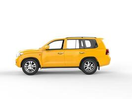 amarelo suv isolado em branco fundo foto