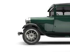 Sombrio verde vintage carro - cortar tiro - 3d render foto