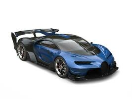 Preto e azul raça Super-carro - estúdio tiro - 3d ilustração foto