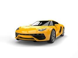 amarelo moderno Esportes carro - beleza tiro - 3d ilustração foto