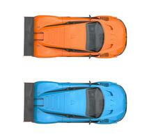 metálico azul e laranja super Esportes carros - topo Visão foto