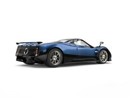 metálico azul impressionante luxo super Esportes carro - lado Visão foto