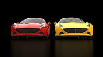 sublime vermelho e amarelo super Esportes carros lado de lado foto