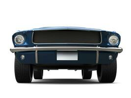 sutil azul - americano vintage músculo carro - frente Visão baixo ângulo fechar-se tiro foto