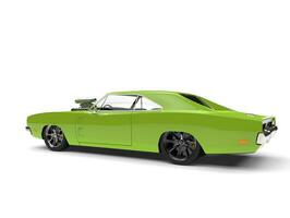 brilhante verde americano vintage músculo carro - traseiro lado Visão foto