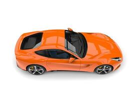 moderno quente laranja velozes conceito carro - topo baixa Visão foto