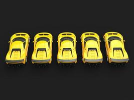 amarelo moderno super esporte raça carros - topo baixa Visão foto