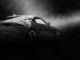Sombrio cinzento carro em uma chuvoso noite foto