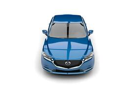 azul Mazda 6 2018 - 2021 modelo - frente topo baixa Visão - 3d ilustração - isolado em branco fundo foto