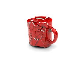 vermelho café caneca batendo a gound e quebra foto