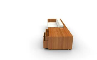 de madeira sofá - isolado em branco fundo foto