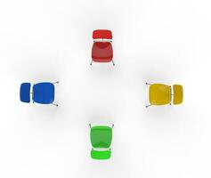 colorida cadeiras topo Visão foto