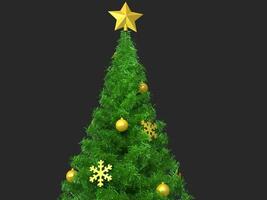 Natal árvore topo com dourado decorações foto