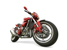 escarlate vermelho moderno Esportes motocicleta - épico fechar-se foto