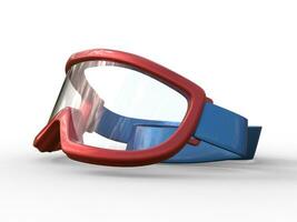 vermelho esqui óculos em branco fundo, ideal para digital e impressão Projeto. foto