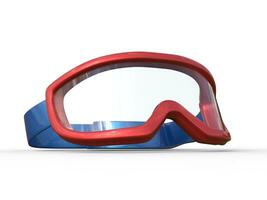 azul e vermelho esqui óculos em branco fundo, ideal para digital e impressão Projeto. foto