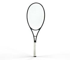 Preto tênis raquete isolado em branco foto