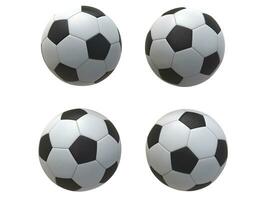 quatro futebol bolas - isolado em branco fundo foto