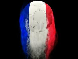 França futebol - fumaça trilhas efeito foto