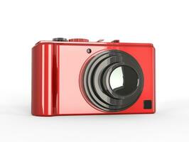 vermelho compactar digital foto Câmera com Preto lente