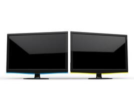 dois televisão telas isolado em branco fundo foto
