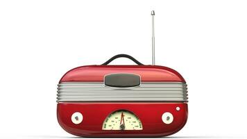 metálico vermelho legal vintage rádio - frente Visão foto