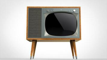 de madeira vintage televisão conjunto com pernas foto