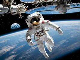 astronauta dentro exterior espaço. ai gerado foto