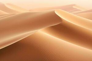 uma tirar o fôlego deserto panorama com imponente areia dunas ai gerado foto