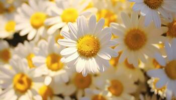 lindo branco e amarelo flores com vibrante amarelo centros ai gerado foto