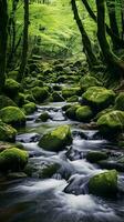 uma corrente dentro uma floresta ai gerado foto