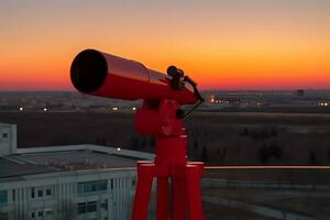 moeda operado binocular espectador Próximo para a orla passeio. neural rede ai gerado foto