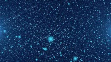 Partícula flutuante azul brilhante no fundo da tecnologia espacial foto