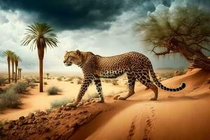 persa leopardo é uma magnífico animal a partir de que isto vem genuíno respeito. neural rede ai gerado foto