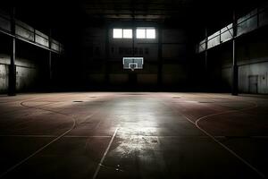 basquetebol estádio dentro visualizar. neural rede ai gerado foto