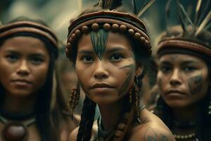 índios a partir de a brasileiro Amazonas do a dessana étnico grupo. neural rede ai gerado foto