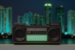 retro rádio fita gravador. neural rede ai gerado foto