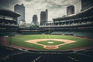 profissional beisebol grande arena. neural rede ai gerado foto