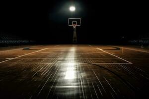 basquetebol estádio dentro visualizar. neural rede ai gerado foto