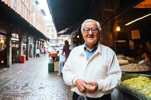 velho turco homem às mercado.rede ai gerado foto