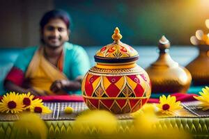 indiano Casamento decoração Ideias. gerado por IA foto