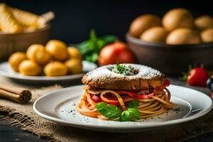 a melhor italiano Comida dentro a mundo. gerado por IA foto